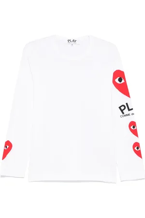 Comme des Garçons Playera manga larga con corazón estampado