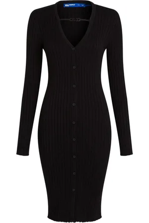 Karl Lagerfeld Vestido de canalé con botones