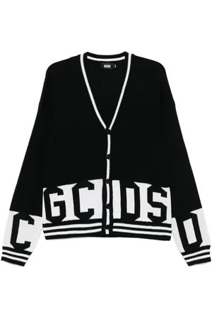 GCDS Cárdigan tejido con logo en intarsia