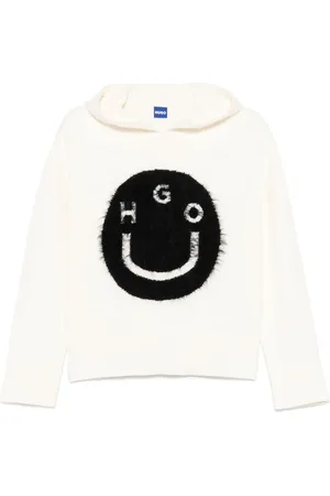 HUGO BOSS Hoodie con logo en jacquard