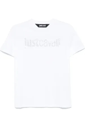 Roberto Cavalli Playera con logo y detalles de cristal