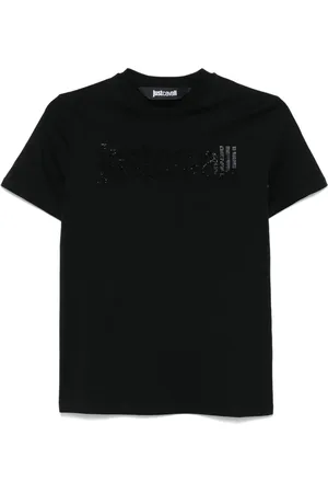 Roberto Cavalli Playera con logo y detalles de cristal