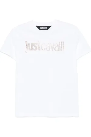 Roberto Cavalli Playera con logo y apliques