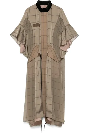 SACAI Vestido midi con cuadros estampados