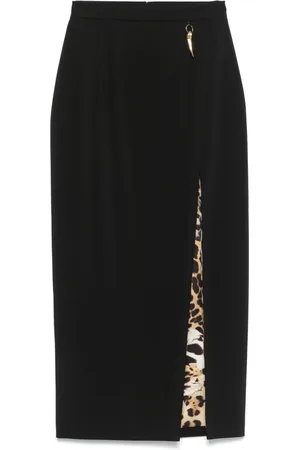 Roberto Cavalli Falda midi con detalle de abertura