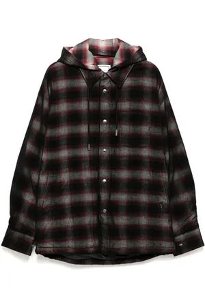 WOOYOUNGMI Sobrecamisa con motivo de cuadros y capucha