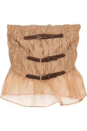 Cynthia Rowley Top de seda Buckle Up