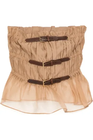 Cynthia Rowley Top de seda Buckle Up