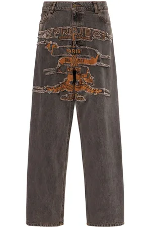 Y / PROJECT Jeans rectos con efecto envejecido