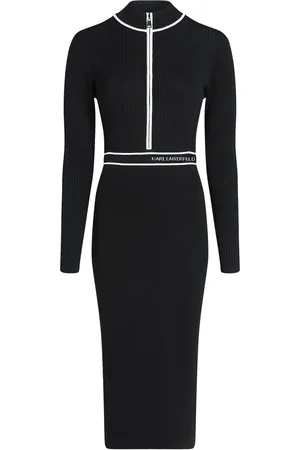 Karl Lagerfeld Vestido tejido con logo en intarsia