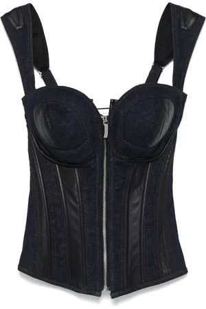 MITILIANE COUTURE Corset de mezclilla con apliques