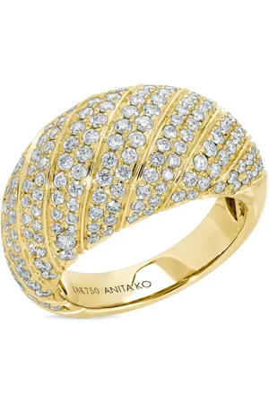 Anita Anillo en oro amarillo de 18kt con diamantes en forma de cúpula