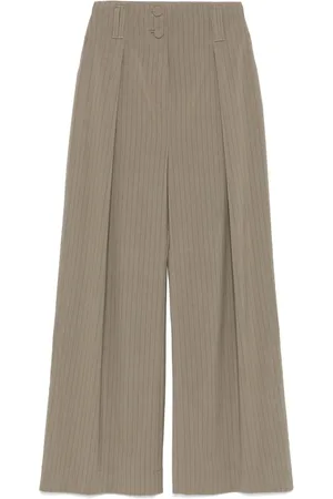 MITILIANE COUTURE Pantalones anchos con rayas diplomáticas estampadas