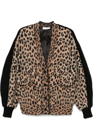 LANEUS Cárdigan con motivo Animalier en jacquard