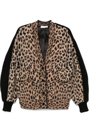LANEUS Cárdigan con motivo Animalier en jacquard