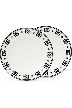 Dolce & Gabbana Pack de dos platos con logo DG