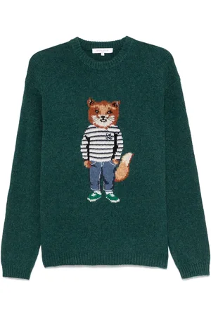 Maison Kitsuné Suéter tejido con motivo Fox en intarsia