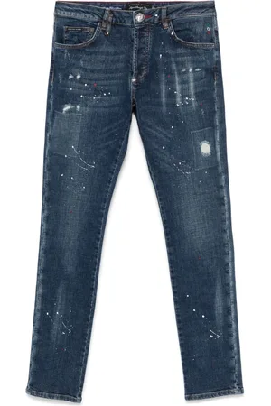 Philipp Plein Jeans con salpicaduras de pintura estampadas