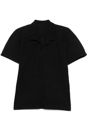 Issey Miyake Playera tipo polo plisada