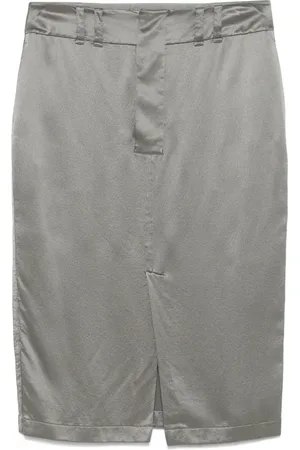 Saint Laurent Falda midi de seda