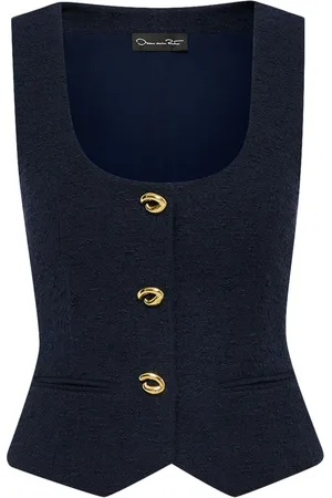Oscar de la Renta Chaleco de tweed O Button