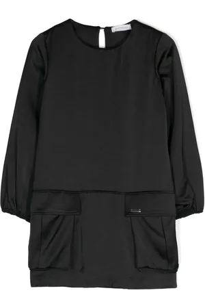 MONNALISA Vestido satinado con placa del logo