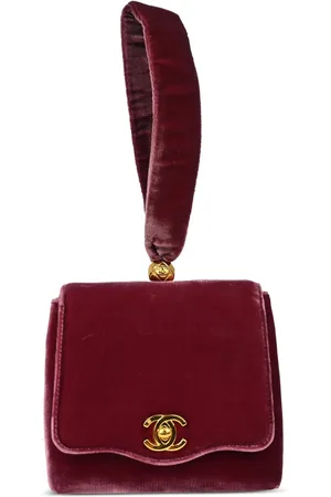 CHANEL Bolsa de mano con cierre giratorio y logo CC 1995