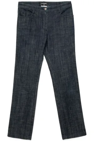 CHANEL Pantalones de mezclilla con parche del logo 2005