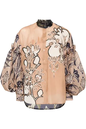 BIYAN Camisa con mangas obispo y estampado floral