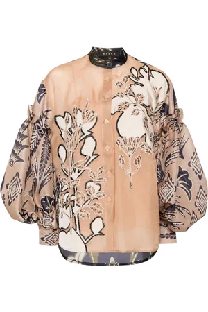 BIYAN Camisa con mangas obispo y estampado floral