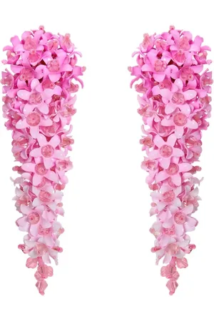 Oscar de la Renta Aretes de clip Cascading Flower