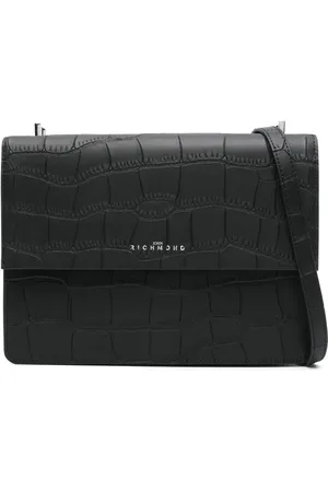 John Richmond Bolsa de hombro con efecto de piel de cocodrilo