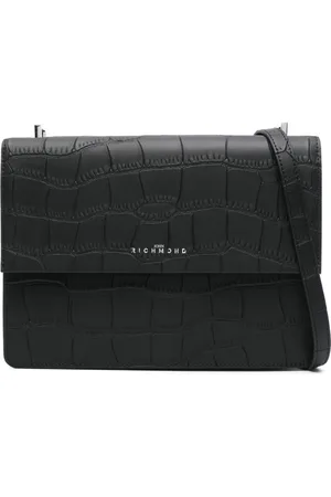 John Richmond Bolsa de hombro con efecto de piel de cocodrilo
