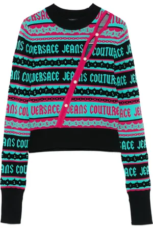 VERSACE Suéter con logo en jacquard