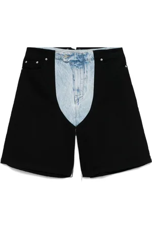 MUGLER Shorts de mezclilla con encaje