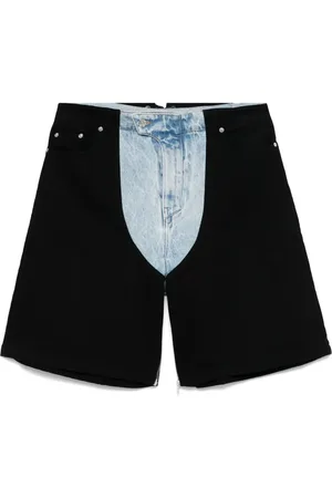 MUGLER Shorts de mezclilla con encaje