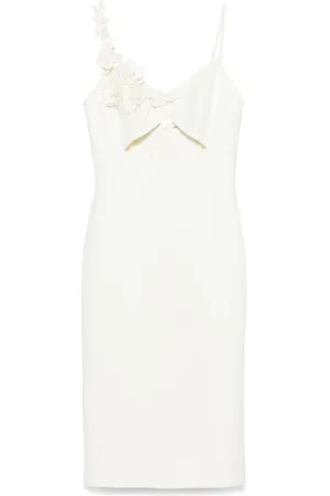 ERMANNO SCERVINO Vestido midi con aplique floral en 3D
