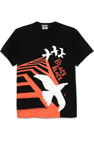 Comme des Garçons Playera con pájaro estampado