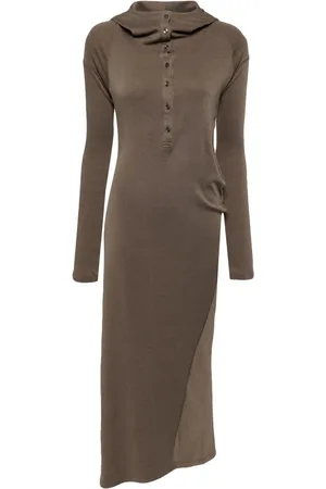 Low Classic Vestido estilo hoodie con botones
