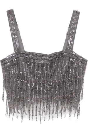 Elisabetta Franchi Top con detalle de mostacillas