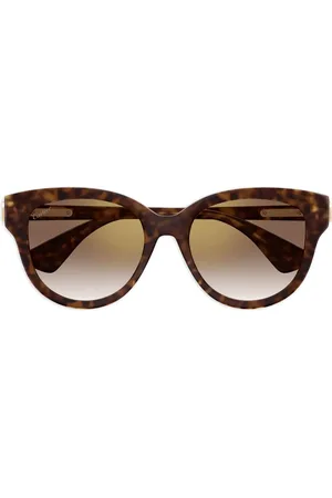 Cartier Lentes de sol con armazón cat eye estilo carey