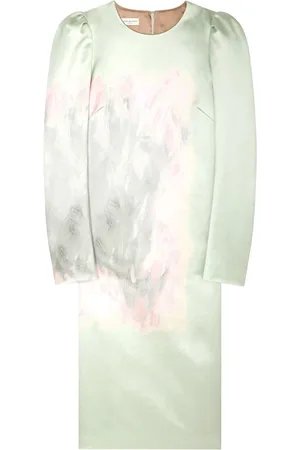 DRIES VAN NOTEN Vestido de seda con pinceladas estampadas