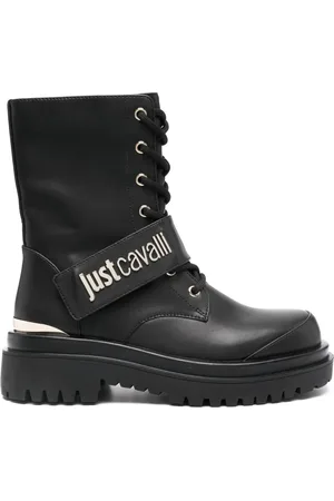 Roberto Cavalli Botas militares con placa del logo