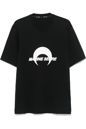 Marine Serre Playera con cuello redondo