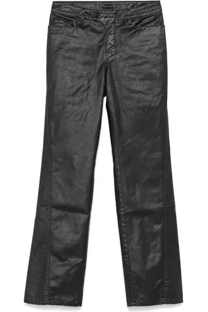 MUGLER Pantalones rectos con efecto de cera