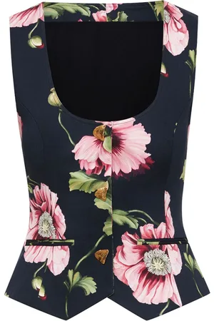 Oscar de la Renta Chaleco con estampado Poppy