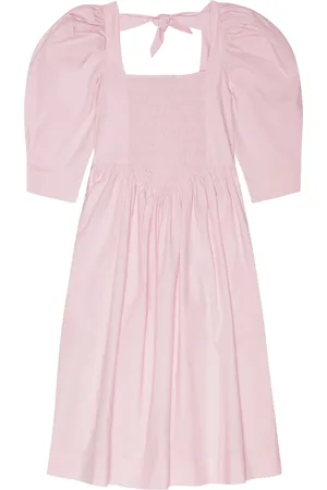 Ganni Vestido fruncido con cinta en la espalda