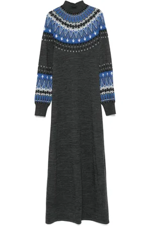 Paco rabanne Vestido largo tejido en intarsia