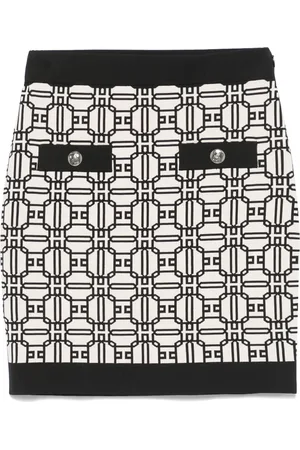 Elisabetta Franchi Falda corta con logo en jacquard