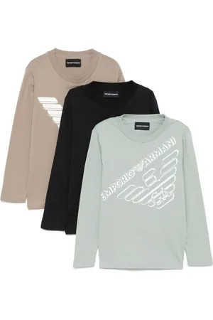 Emporio Armani Set de tres playeras con logo estampado